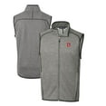 thumbnail image 1 of Men's Cutter & Buck Heather Gray Denver Broncos Throwback Logo Mainsail Sweater-Knit Big & Tall Full-Zip Vest, 1 of 3