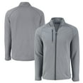 thumbnail image 1 of Men's Cutter & Buck  Heather Gray Detroit Lions Peshastin Eco Fleece Recycled Raglan Tri-Blend Full-Zip Jacket, 1 of 3