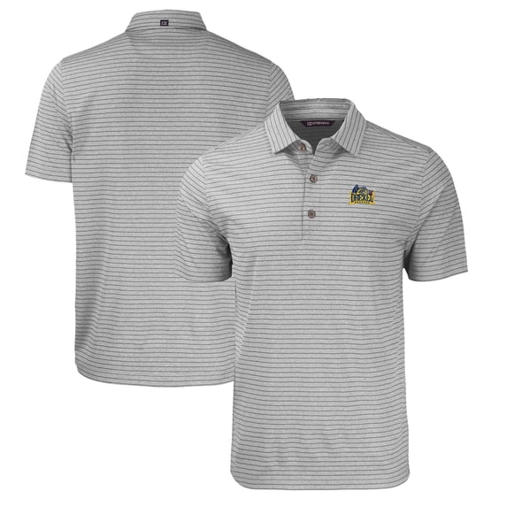 Men's Cutter & Buck Heather Gray Drexel Dragons Big & Tall Forge Eco Stripe Stretch Recycled Polo