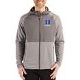 thumbnail image 1 of Men's Cutter & Buck Heather Gray Duke Blue Devils Peshastin Eco Fleece Recycled Raglan Full-Zip Tri-Blend Hybrid Jacket, 1 of 2