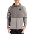 thumbnail image 1 of Men's Cutter & Buck Heather Gray ECU Pirates Peshastin Eco Fleece Recycled Raglan Full-Zip Tri-Blend Hybrid Jacket, 1 of 2