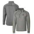 thumbnail image 1 of Men's Cutter & Buck Heather Gray Florida State Seminoles Mainsail Sweater-Knit Half-Zip Pullover Jacket, 1 of 3