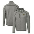 thumbnail image 1 of Men's Cutter & Buck Heather Gray George Mason Patriots Mainsail Sweater-Knit Full-Zip Jacket, 1 of 3