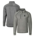 thumbnail image 1 of Men's Cutter & Buck Heather Gray Gonzaga Bulldogs Mainsail Sweater-Knit Half-Zip Pullover Jacket, 1 of 3