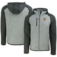 thumbnail image 1 of Men's Cutter & Buck Heather Gray/Heather Charcoal Las Vegas Aviators Mainsail Raglan Full-Zip Hoodie, 1 of 3