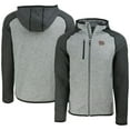 thumbnail image 1 of Men's Cutter & Buck Heather Gray/Heather Charcoal Norfolk Tides Mainsail Raglan Full-Zip Hoodie, 1 of 3