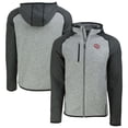 thumbnail image 1 of Men's Cutter & Buck  Heather Gray/Heather Charcoal Oklahoma Sooners Vault Mainsail Full-Zip Raglan Hooded Jacket, 1 of 3