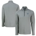 thumbnail image 1 of Men's Cutter & Buck  Heather Gray Indianapolis Colts Peshastin Eco Fleece Tri-Blend Raglan Recycled Quarter-Zip Jacket, 1 of 3