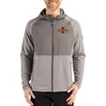 thumbnail image 1 of Men's Cutter & Buck Heather Gray Iowa State Cyclones Peshastin Eco Fleece Recycled Raglan Full-Zip Tri-Blend Hybrid, 1 of 2