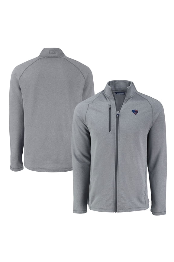 Men's Cutter & Buck  Heather Gray Jacksonville Jaguars Peshastin Eco Fleece Recycled Raglan Tri-Blend Full-Zip Jacket