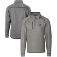 thumbnail image 1 of Men's Cutter & Buck  Heather Gray Kansas State Wildcats Vault Mainsail Sweater-Knit Raglan Half-Zip Jacket, 1 of 3