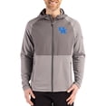 thumbnail image 1 of Men's Cutter & Buck Heather Gray Kentucky Wildcats Peshastin Eco Fleece Recycled Raglan Full-Zip Tri-Blend Hybrid Jacket, 1 of 2