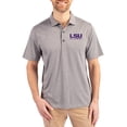 thumbnail image 1 of Men's Cutter & Buck Heather Gray LSU Tigers Alumni Forge Eco Double Stripe Stretch Recycled Polo, 1 of 2