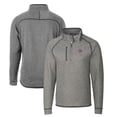 thumbnail image 1 of Men's Cutter & Buck Heather Gray LSU Tigers Mainsail Sweater-Knit Half-Zip Pullover Jacket, 1 of 3