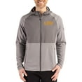 thumbnail image 1 of Men's Cutter & Buck Heather Gray LSU Tigers Peshastin Eco Fleece Recycled Raglan Full-Zip Tri-Blend Hybrid Jacket, 1 of 2