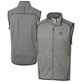 thumbnail image 1 of Men's Cutter & Buck Heather Gray Las Vegas Raiders Big & Tall Mainsail Sweater Knit Fleece Full-Zip Vest, 1 of 3
