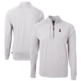 thumbnail image 1 of Men's Cutter & Buck Heather Gray Los Angeles Angels Adapt Eco Knit Stretch Recycled Quarter-Zip Pullover Top, 1 of 3