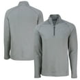 thumbnail image 1 of Men's Cutter & Buck  Heather Gray Los Angeles Chargers Peshastin Eco Fleece Tri-Blend Raglan Recycled Quarter-Zip Jacket, 1 of 3
