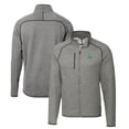 thumbnail image 1 of Men's Cutter & Buck Heather Gray Marshall Thundering Herd Mainsail Sweater-Knit Big & Tall Full-Zip Jacket, 1 of 3