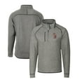 thumbnail image 1 of Men's Cutter & Buck Heather Gray Minnesota Golden Gophers Big & Tall Mainsail Sweater-Knit Half-Zip Jacket, 1 of 3