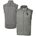 thumbnail image 1 of Men's-Cutter & Buck  Heather Gray Minnesota United FC Big & Tall Mainsail Sweater-Knit Full-Zip Vest, 1 of 3