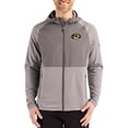 thumbnail image 1 of Men's Cutter & Buck Heather Gray Missouri Tigers Peshastin Eco Fleece Recycled Raglan Full-Zip Tri-Blend Hybrid Jacket, 1 of 2