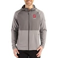 thumbnail image 1 of Men's Cutter & Buck Heather Gray NC State Wolfpack Peshastin Eco Fleece Recycled Raglan Full-Zip Tri-Blend Hybrid Jacket, 1 of 2