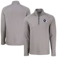 thumbnail image 1 of Men's Cutter & Buck Heather Gray New England Revolution Peshastin Eco Fleece Recycled Raglan Half-Zip Top, 1 of 3
