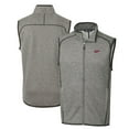 thumbnail image 1 of Men's Cutter & Buck Heather Gray New Mexico State Aggies Mainsail Sweater-Knit Big & Tall Full-Zip Vest, 1 of 3