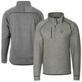 thumbnail image 1 of Men's Cutter & Buck Heather Gray New Orleans Saints Big & Tall Mainsail Sweater-Knit Raglan Half-Zip Jacket, 1 of 3
