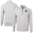 thumbnail image 1 of Men's Cutter & Buck Heather Gray New York Red Bulls Big & Tall Adapt Eco Knit Quarter-Zip Top, 1 of 3