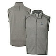 thumbnail image 1 of Men's Cutter & Buck Heather Gray Northern Arizona Lumberjacks Mainsail Sweater-Knit Big & Tall Full-Zip Vest, 1 of 3