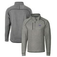 thumbnail image 1 of Men's Cutter & Buck Heather Gray Northwestern Wildcats Mainsail Sweater-Knit Big & Tall Half-Zip Pullover Jacket, 1 of 3