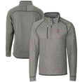 thumbnail image 1 of Men's Cutter & Buck  Heather Gray Ohio State Buckeyes Alumni Logo Mainsail Sweater-Knit Half-Zip Pullover Jacket, 1 of 3
