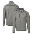 thumbnail image 1 of Men's Cutter & Buck Heather Gray Ohio State Buckeyes Mainsail Sweater-Knit Full-Zip Jacket, 1 of 3