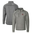 thumbnail image 1 of Men's Cutter & Buck Heather Gray Ole Miss Rebels Mainsail Sweater-Knit Half-Zip Pullover Jacket, 1 of 3