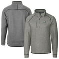 thumbnail image 1 of Men's Cutter & Buck Heather Gray Philadelphia Eagles Big & Tall Mainsail Sweater-Knit Raglan Half-Zip Jacket, 1 of 3