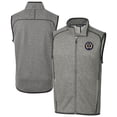 thumbnail image 1 of Men's-Cutter & Buck  Heather Gray Philadelphia Union Mainsail Sweater-Knit Full-Zip Vest, 1 of 3