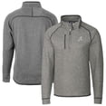 thumbnail image 1 of Men's Cutter & Buck Heather Gray Reno Aces Mainsail Sweater-Knit Half-Zip Pullover Jacket, 1 of 3
