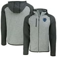 thumbnail image 1 of Men's-Cutter & Buck  Heather Gray Sporting Kansas City Mainsail Raglan Full-Zip Hooded Jacket, 1 of 3