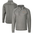 thumbnail image 1 of Men's Cutter & Buck  Heather Gray Tennessee Volunteers Alumni Logo Mainsail Sweater-Knit Half-Zip Pullover Jacket, 1 of 3