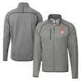 thumbnail image 1 of Men's Cutter & Buck  Heather Gray Texas Longhorns Vault Mainsail Sweater-Knit Full-Zip Jacket, 1 of 3