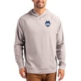 thumbnail image 1 of Men's Cutter & Buck Heather Gray UConn Huskies Primary Logo Adapt Knit Raglan Pullover Hoodie, 1 of 2