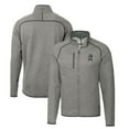 thumbnail image 1 of Men's Cutter & Buck Heather Gray Utah State Aggies Mainsail Sweater-Knit Full-Zip Jacket, 1 of 3