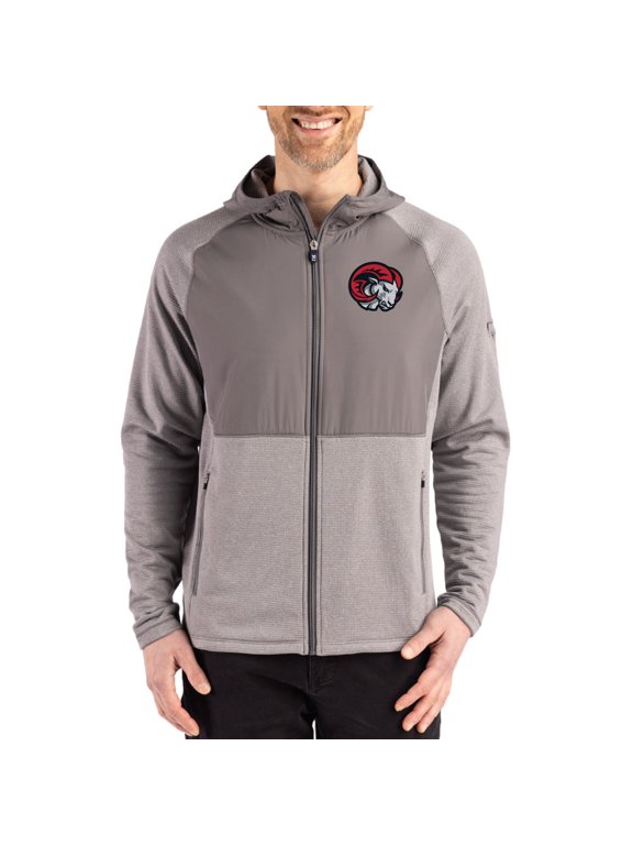 Men's Cutter & Buck Heather Gray Winston-Salem State Rams Peshastin Eco Fleece Recycled Raglan Full-Zip Tri-Blend Hybrid