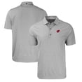 thumbnail image 1 of Men's Cutter & Buck  Heather Gray Wisconsin Badgers Big & Tall Forge Eco Heather Stripe Stretch Recycled Polo, 1 of 3