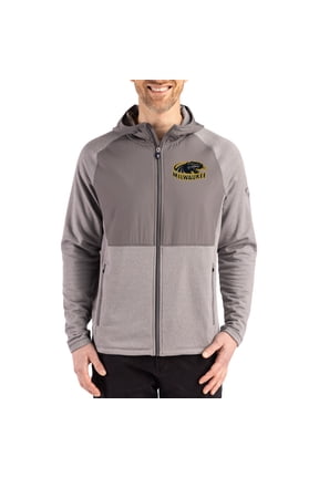 Men's Cutter & Buck Heather Gray Wisconsin-Milwaukee Panthers Peshastin Eco Fleece Recycled Raglan Full-Zip Tri-Blend