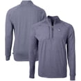 thumbnail image 1 of Men's Cutter & Buck Heather Navy Buffalo Bills Big & Tall Adapt Eco Raglan Quarter-Zip Jacket, 1 of 3