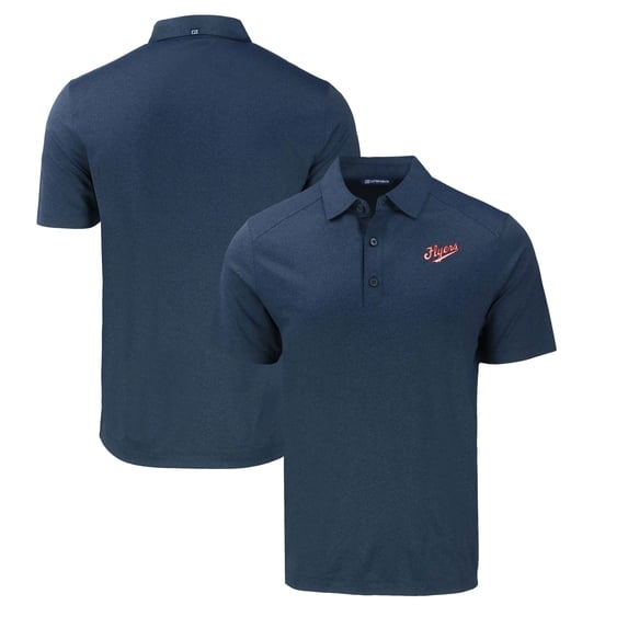 Men's Cutter & Buck Heather Navy Dayton Flyers Big & Tall Forge Eco Stretch Recycled Polo