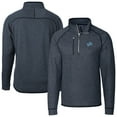 thumbnail image 1 of Men's Cutter & Buck Heather Navy Detroit Lions Big & Tall Mainsail Sweater-Knit Raglan Half-Zip Jacket, 1 of 3